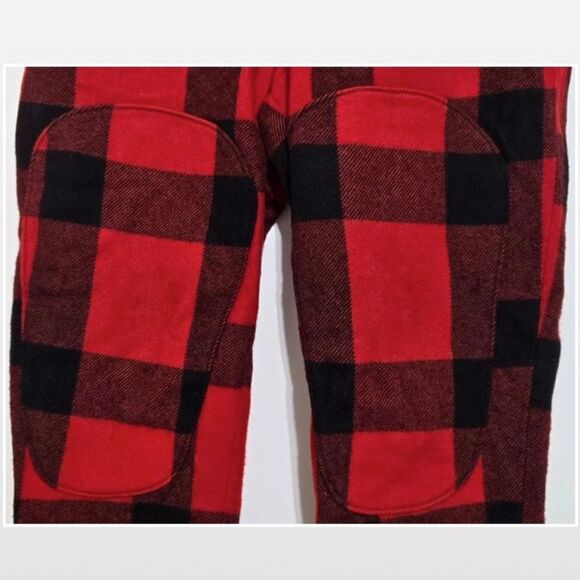 Vintage 1950s Mens Woolrich Wool Pants Outdoors Hunting Red Black Buffalo Plaid - Picture 5 of 16